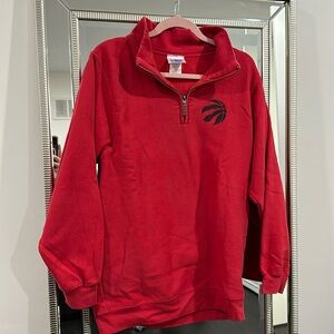 NBA Red Raptors Quarter Zip Sweater Small